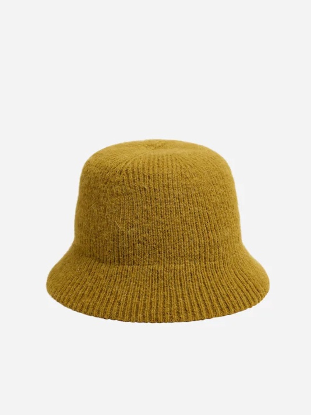 Madewell Fuzzy-Knit Bucket Hat in Mustard
